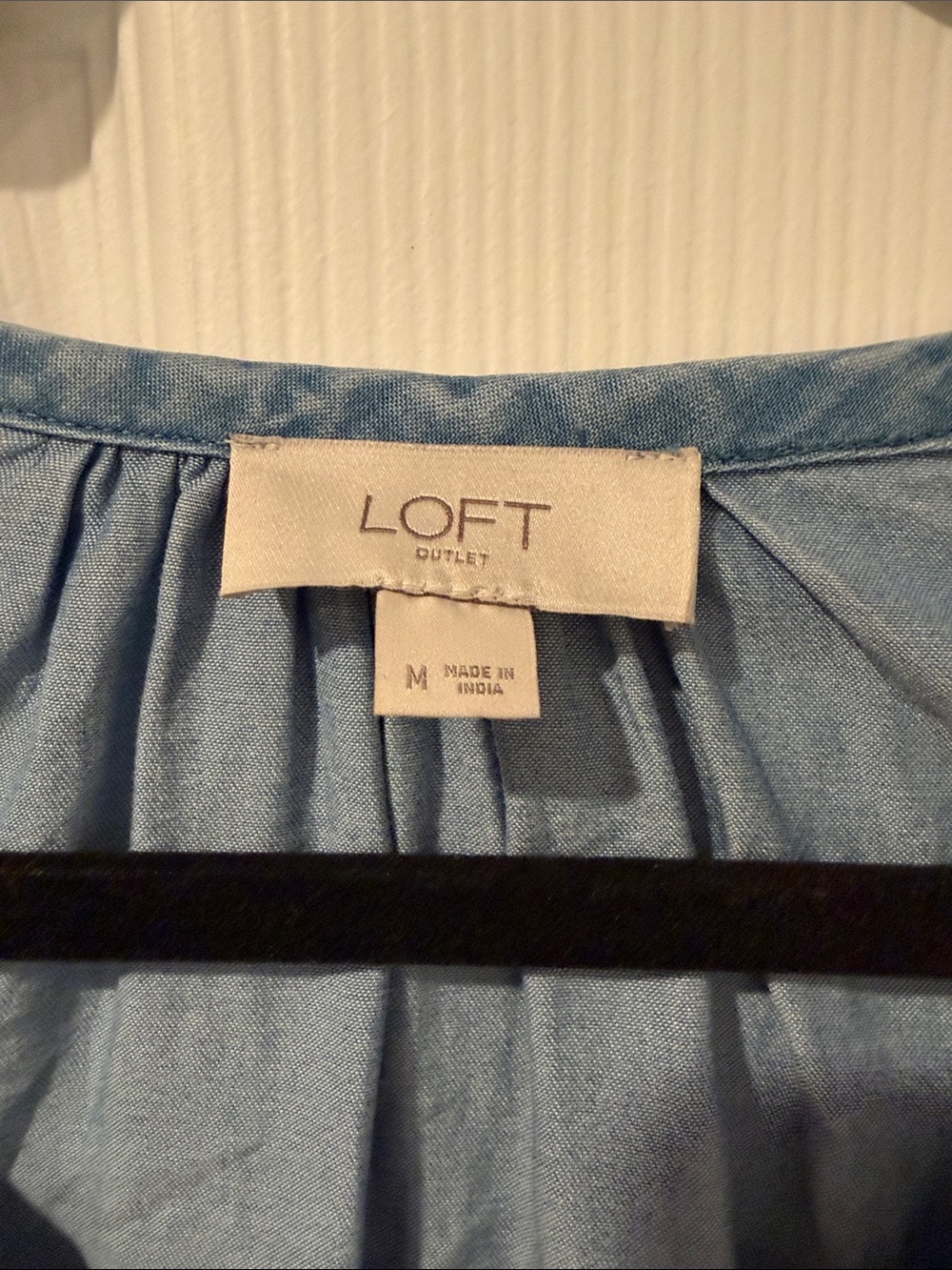 LOFT Light Blue Ruffle-Trim Peasant Blouse - Picture 2 of 3